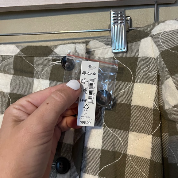 Madewell Quilted Flannel Mini Skirt In Gingham Check NEW - Picture 5 of 10